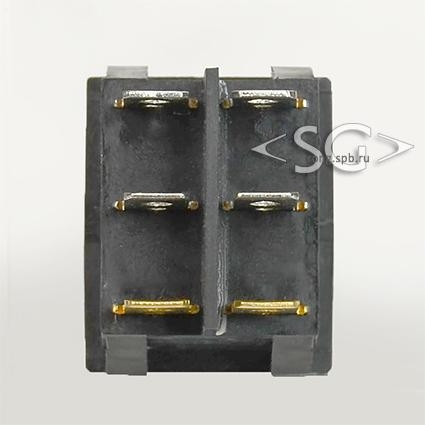 Переключатель KCD3-2 (KCD3-201N11CBK) (маркировка KCD6) 16A 6pin BLUE light