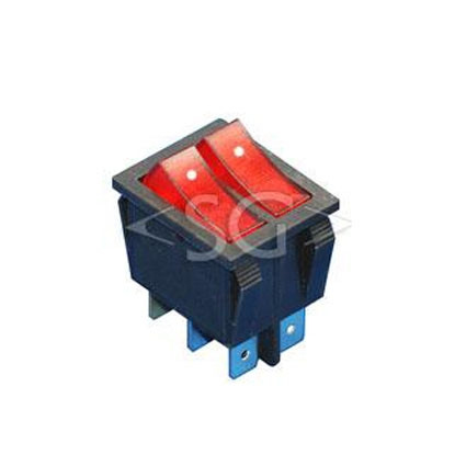 Переключатель KCD3-2 (KCD3-201N11CRK) (маркировка KCD4) 16A 6pin RED light