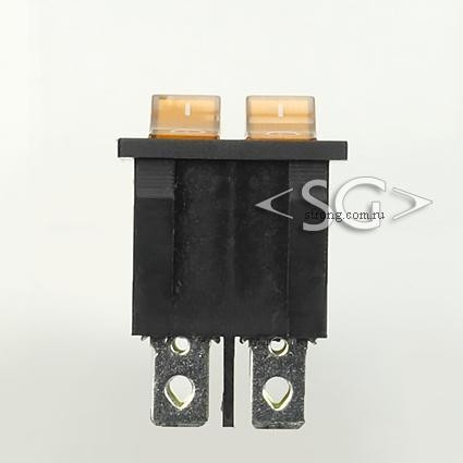 Переключатель KCD3-2 (KCD3-201N11CYK) (маркировка KCD6) 16A 6pin YELLOW light
