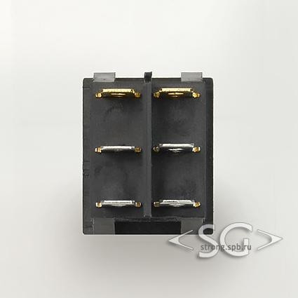 Переключатель KCD3-2 (KCD3-201N11CYK) (маркировка KCD6) 16A 6pin YELLOW light
