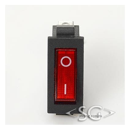 Переключатель KCD3-A1 (KCD3-A1101N11CRK) (маркировка KCD2) 16A 3pin RED light