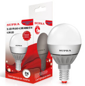 Лампа светодиодная E14 4.5W Шар мини ?45мм h77мм 4000K-хол. 350лм (SL-LED-PR-G45-4.5W/4000/E14) Лампа светодиодная E14 4.5W Шар мини ?45мм h77мм 4000K-хол. 350лм (SL-LED-PR-G45-4.5W/4000/E14)
