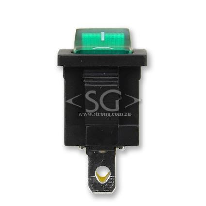 Переключатель KCD1-B2 (KCD1-B2101N11GK)* 6A 3pin GREEN light