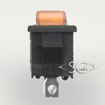 Переключатель KCD1-B2 (KCD1-B2101N11YK)* 6A 3pin YELLOW light