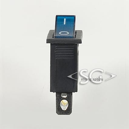 Переключатель KCD3-1 (KCD3-101N11CBK) 16A 3pin BLUE light